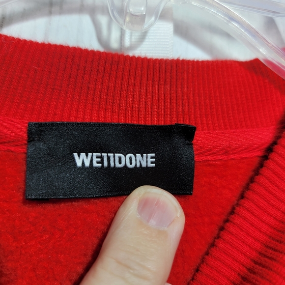 We11-Done Red Heavyweight Graphic Spellout Sweatshirt Size Small Cotton Blend. - Picture 4 of 9